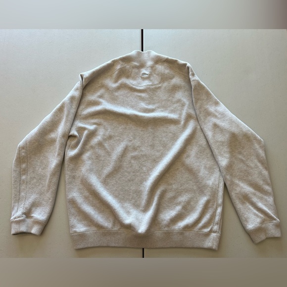 Tommy Bahama Men’s Large Coconut/Cream Half-Zip Sweater - Picture 7 of 8